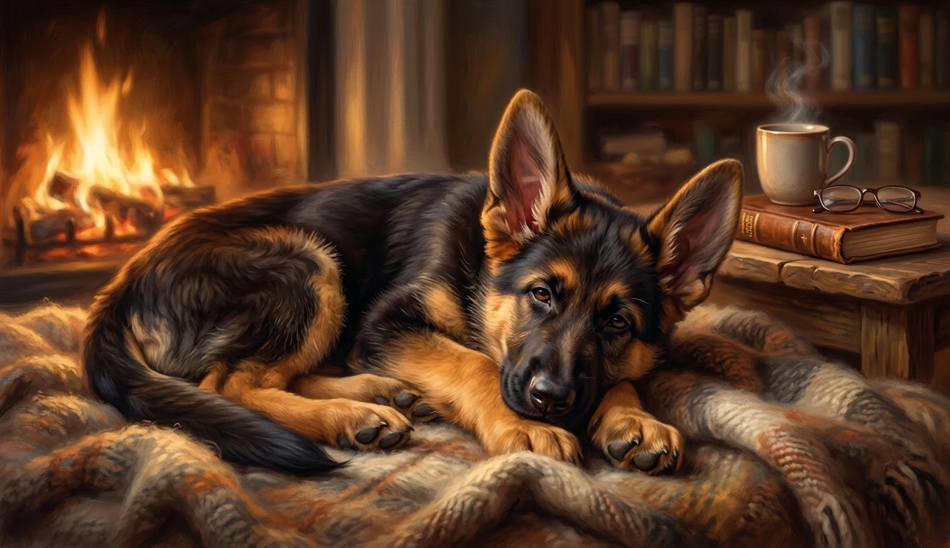 A winter evening by the fire