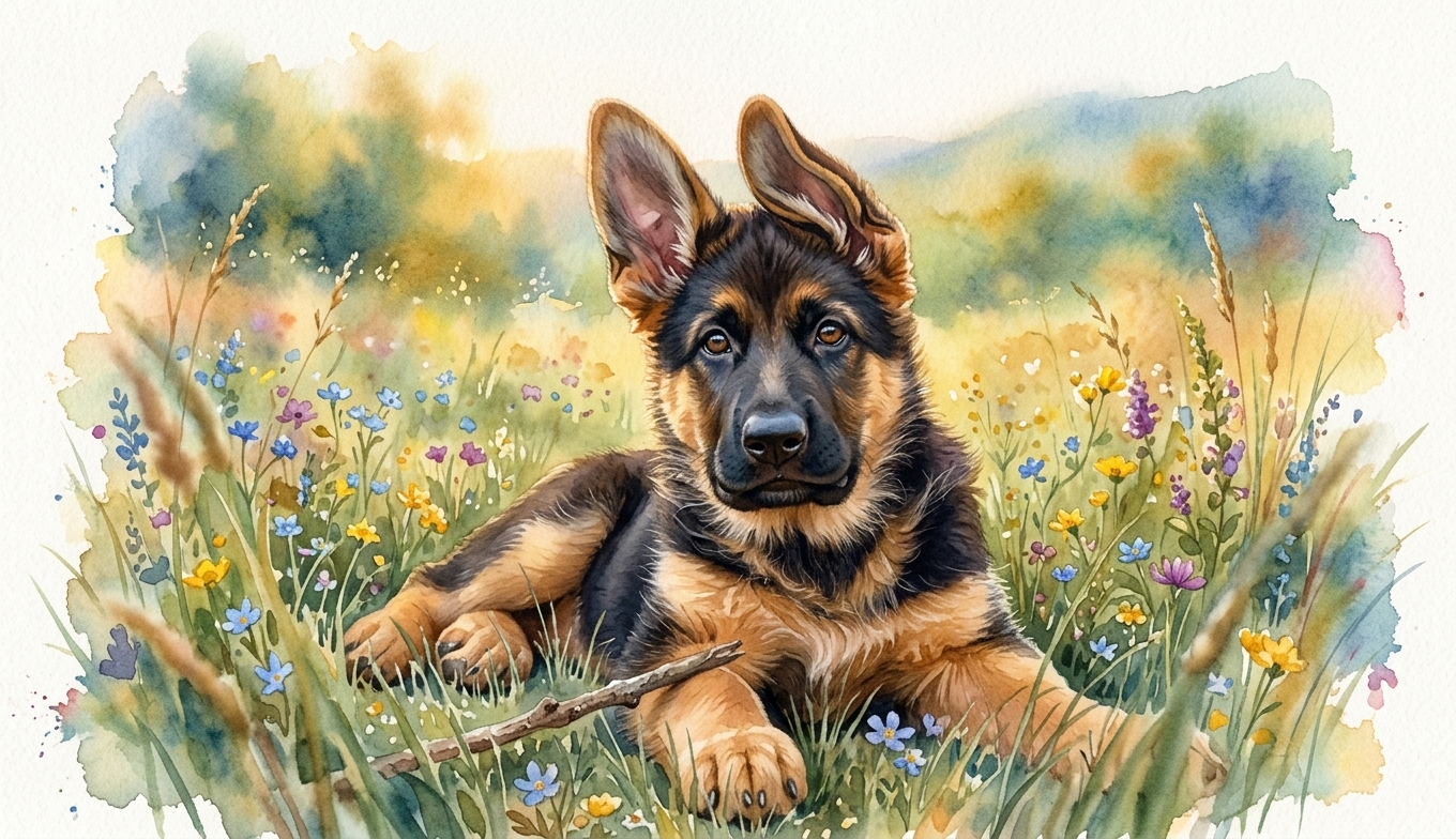 A summer field, in watercolor